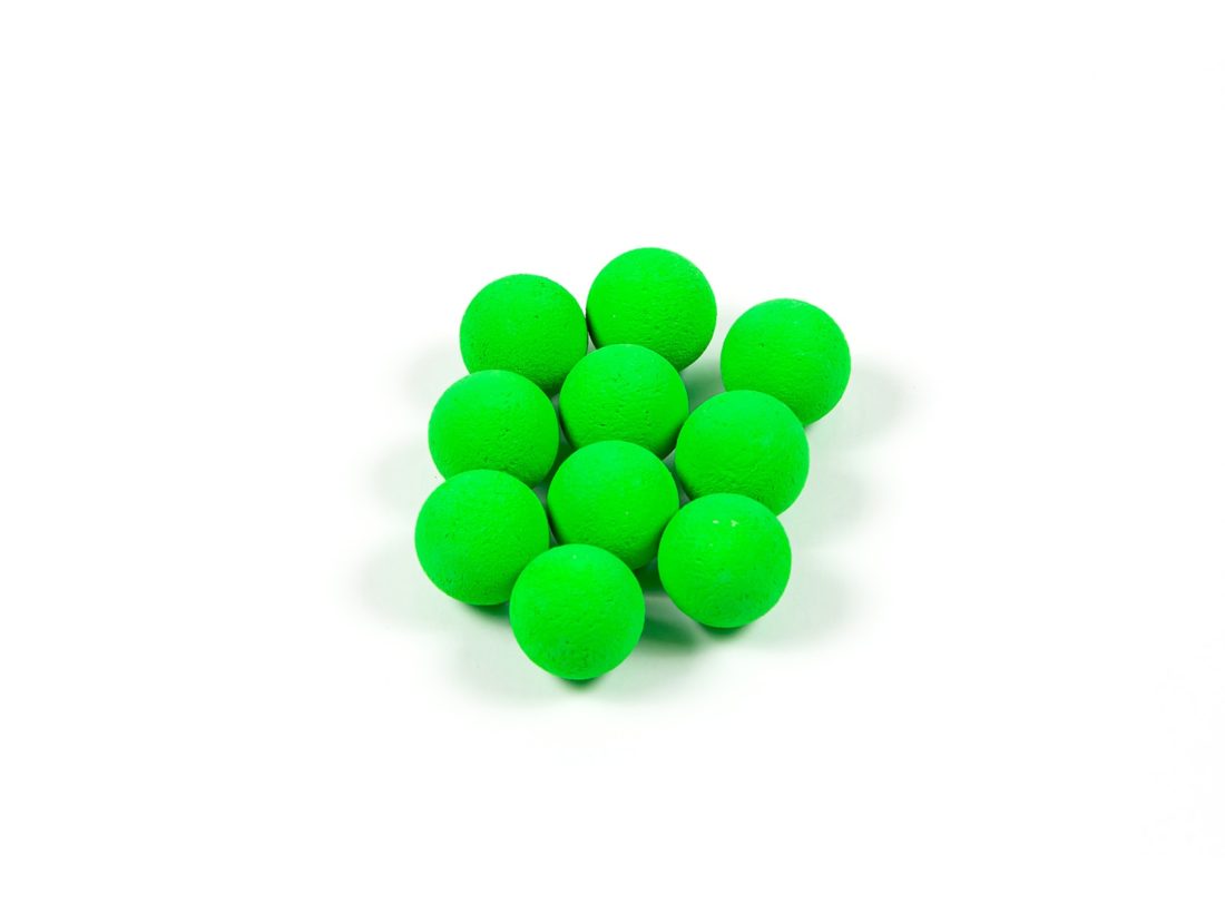 10 Balles de Baby-foot vertes fluo