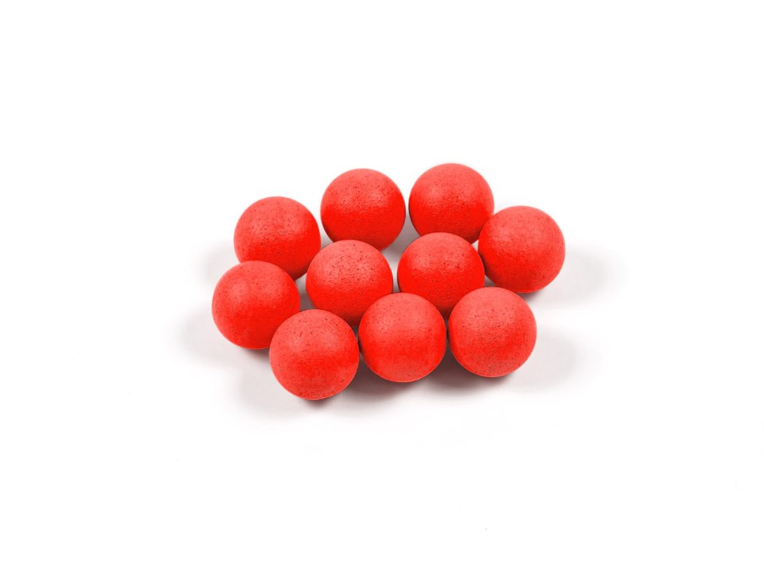 10 balles de baby-foot rouge fluo