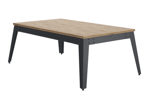 Billard STEEL pieds gris cadre chêne plateau table