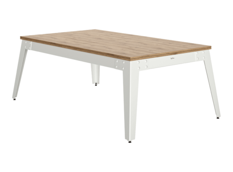 Billard plateau table STEEL pieds blanc chêne sabé