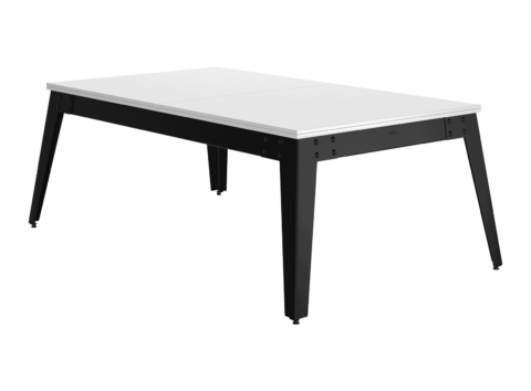 STEEL Blanc pieds gris plateau table