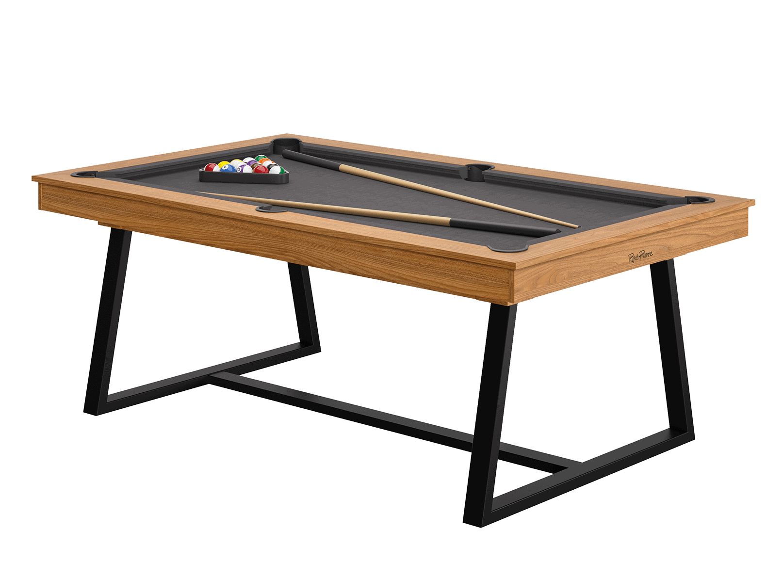 Table de billard convertible en bois et métal 2,03 x 1,16 - Steel - René  Pierre