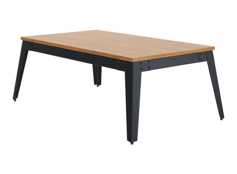 STEEL Noyer venice pieds gris plateau table