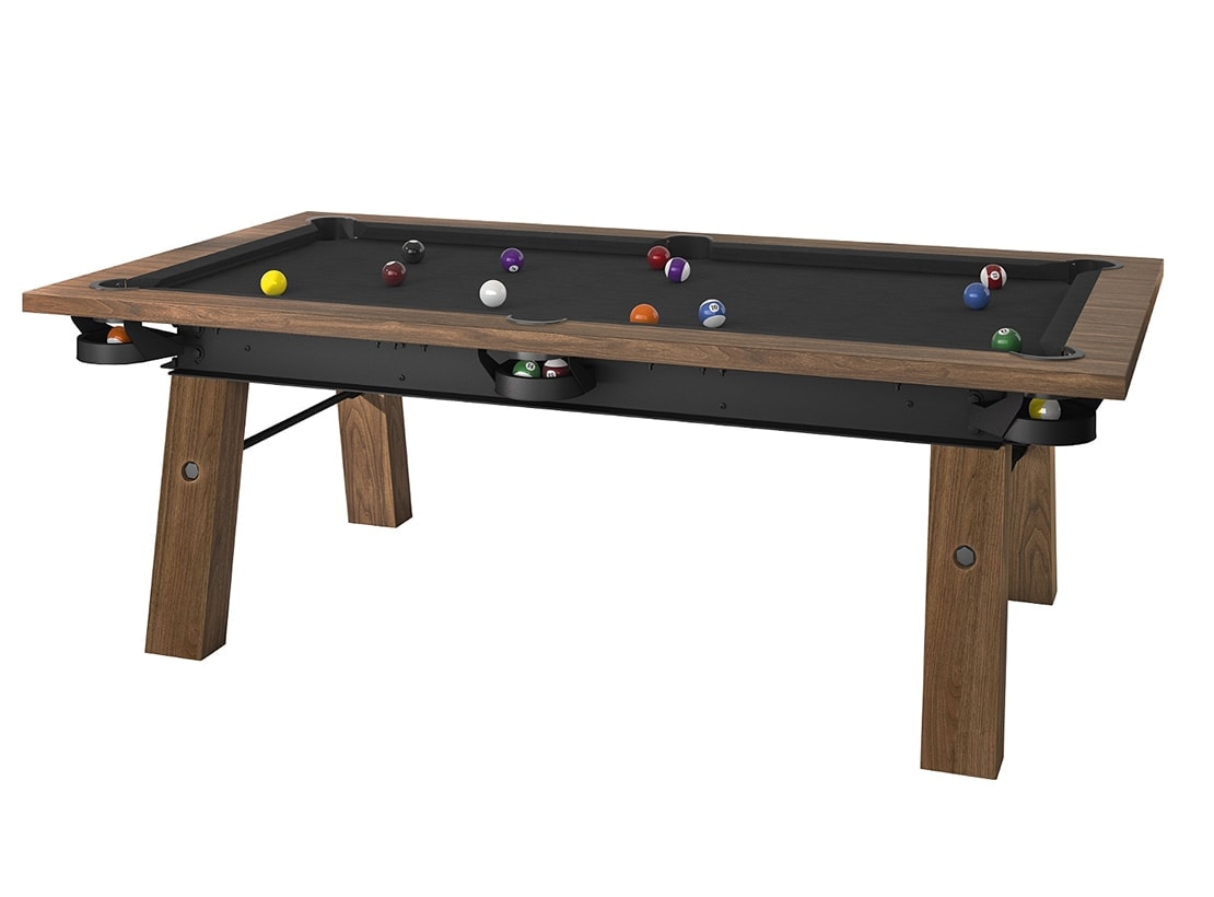 Table de billard convertible en bois et métal 2,03 x 1,16 - Steel - René  Pierre