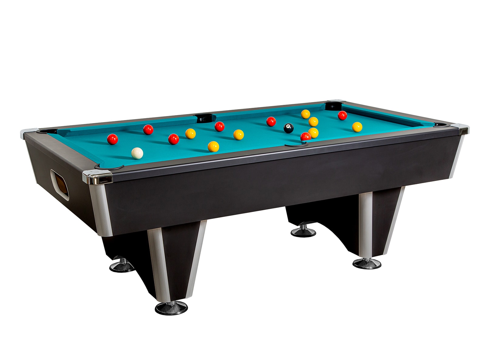 Table de billard d'extérieur avec boules, queues et accessoires