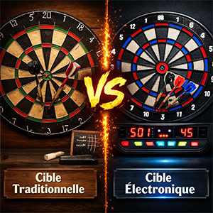 Cible fléchette traditionnelle VS cible électronique